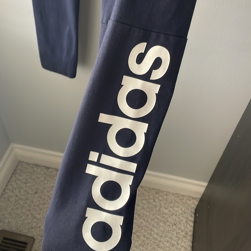 Adidas Girls M Navy Blue Leggings - Picture 3 of 9